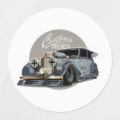 Aangepaste sci-fi retro raceauto labels (Design 1)