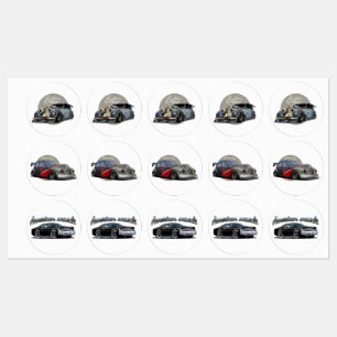 Aangepaste sci-fi retro raceauto labels