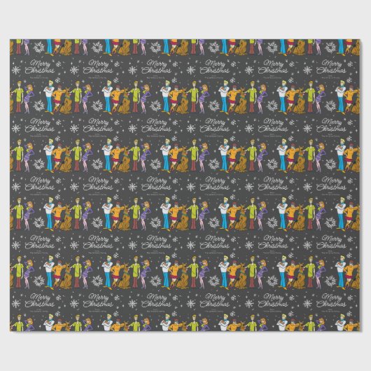 Aangepaste Scooby-Doo Gang-kerstsnowflake Cadeaupapier (Vlak)