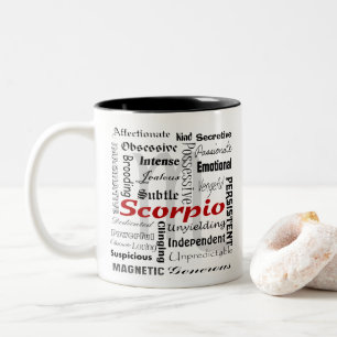 Aangepaste Scorpio Horoscope Zodiac Traits Collage Tweekleurige Koffiemok