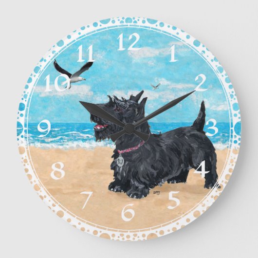 Aangepaste Scottie Beach Grote Klok (Voorkant)