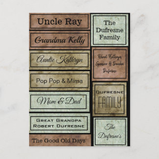 Aangepaste scrapbook-labels briefkaart