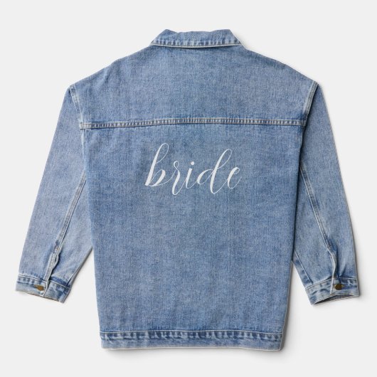 Aangepaste script bruid naam bruiloft denim jacket (Achterkant)
