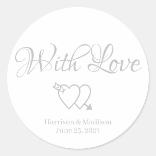 Aangepaste script harten Bruiloft cadeau gunst tag