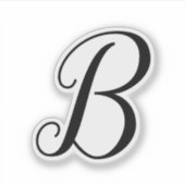 Aangepaste script monogram letter uitsnede decal c sticker (Voorkant)