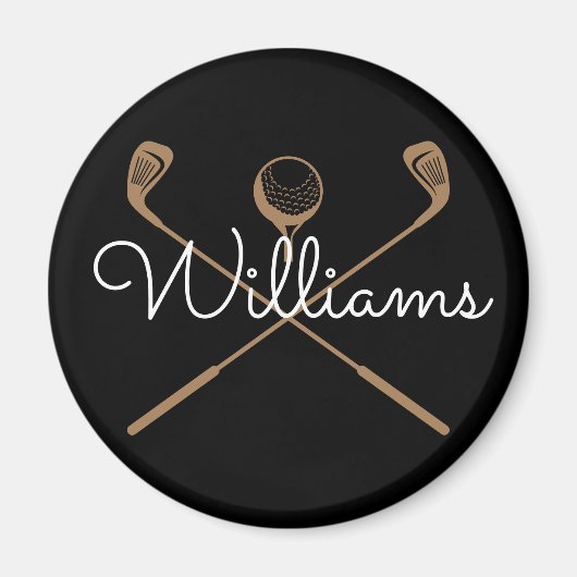 Aangepaste script naam golfclubs magneet (Voorkant)