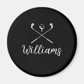 Aangepaste script naam golfclubs magneet (Voorkant)