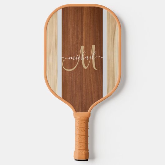 Aangepaste Script Name Calligraphy Monogram rustic Pickleball Paddle (Achterkant)