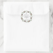Aangepaste script retouradres tekst Kerstkrans  Ronde Sticker (Tas)