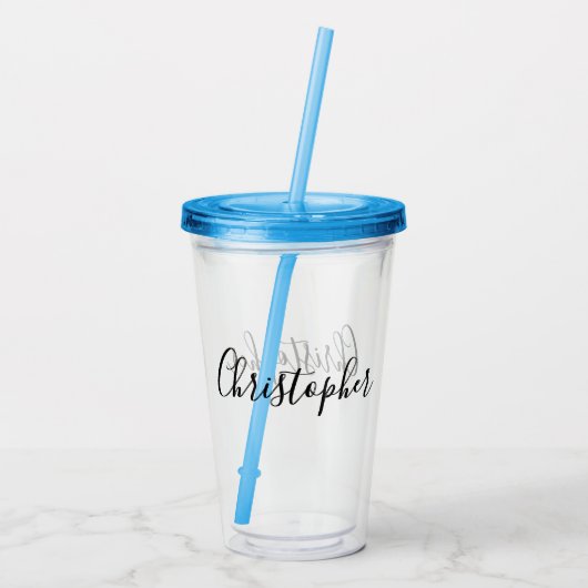 Aangepaste scriptnaam acryl drinkbeker (Achterkant)