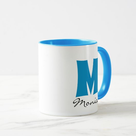 Aangepaste scriptnaam en -monogram mok (Voorkant rechts)