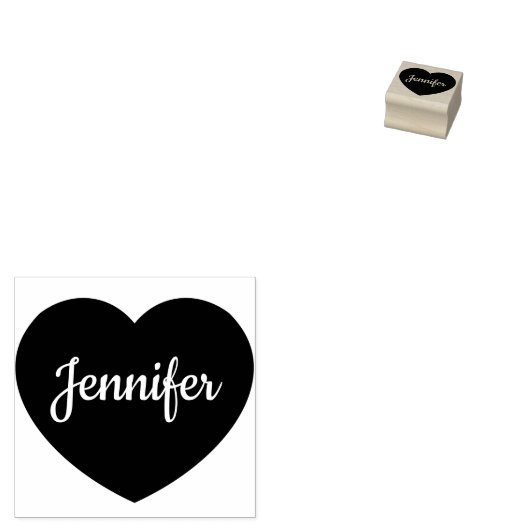 Aangepaste scriptnaam Gepersonaliseerd hart Rubberstempel (Gestempeld)