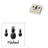 Aangepaste scriptnaam Gepersonaliseerde  Pineapple Rubberstempel (Gestempeld)