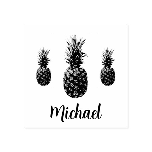 Aangepaste scriptnaam Gepersonaliseerde  Pineapple Rubberstempel (Afrduk)