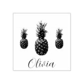 Aangepaste scriptnaam Gepersonaliseerde Pineapple Rubberstempel (Afrduk)