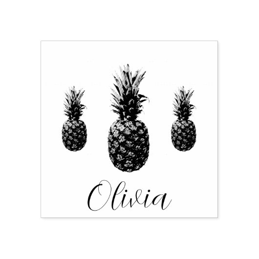 Aangepaste scriptnaam Gepersonaliseerde Pineapple Rubberstempel (Afrduk)