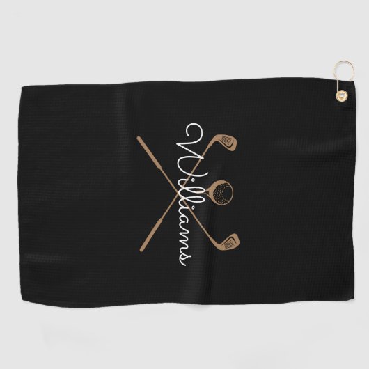 Aangepaste scriptnaam golfclubs golfhanddoek (Horizontaal)