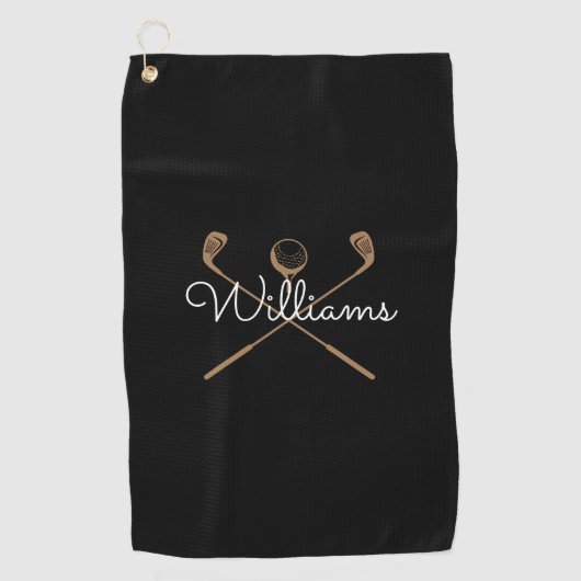 Aangepaste scriptnaam golfclubs golfhanddoek (Voorkant)