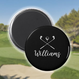 Aangepaste scriptnaam golfclubs magneet