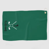 Aangepaste scriptnaam golfclubs Navy Blue Golf Golfhanddoek (Horizontaal)