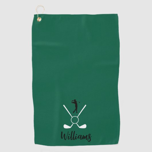 Aangepaste scriptnaam golfclubs Navy Blue Golf Golfhanddoek (Voorkant)