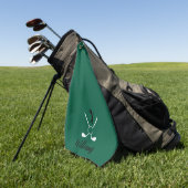 Aangepaste scriptnaam golfclubs Navy Blue Golf Golfhanddoek (Groen)