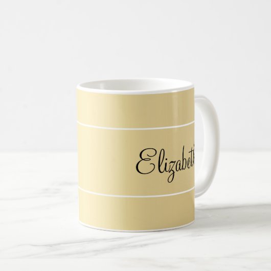 Aangepaste scriptnaam Sjabloon Elegant Gold Kijk Koffiemok (Voorkant rechts)