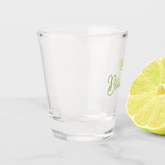 Aangepaste scriptnaam Tequila Limoen Shot Glas (Links)