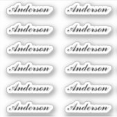 Aangepaste scriptnaamstickers één dozijn per vel sticker (Voorkant)
