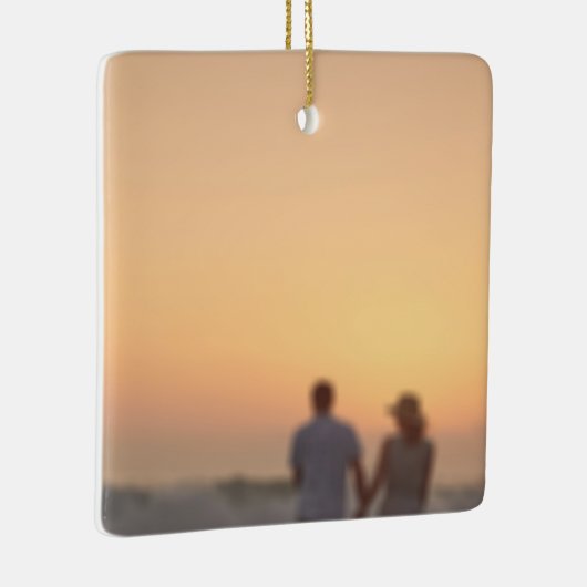 Aangepaste scriptnamen datum Kerstmis Keramisch Ornament (Rechts)