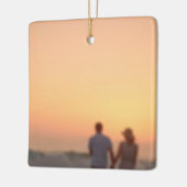 Aangepaste scriptnamen datum Kerstmis Keramisch Ornament (Links)