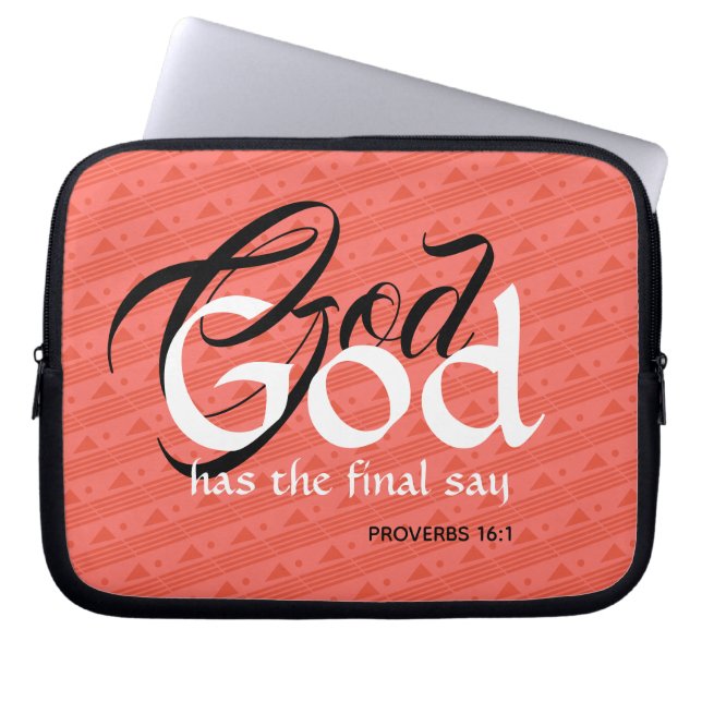 Aangepaste scripts GOD Faith Coral Laptop Sleeve (Voorkant)