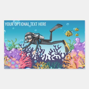 Aangepaste scuba-duikstickers rechthoekige sticker