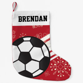 Aangepaste segmentstrips Voetbal rood Kleine Kerstsok