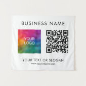 Aangepaste Seminar Party Event QR Code Logo Achter Wandkleed (Voorkant (horizontaal))