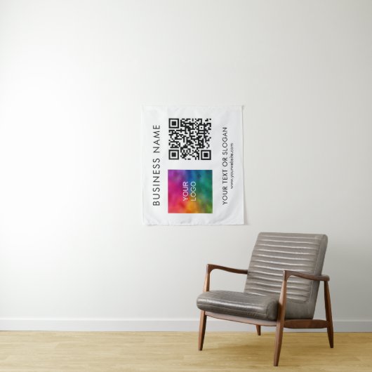 Aangepaste Seminar Party Event QR Code Logo Achter Wandkleed (In situ)