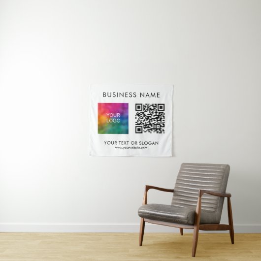 Aangepaste Seminar Party Event QR Code Logo Achter Wandkleed (In Situ (horizontaal))
