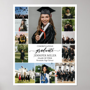 Aangepaste senior foto collage voor afstudeerders poster