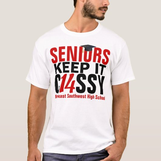 Aangepaste senior houdt IT Classy Class of 2014 Re T-shirt (Voorkant)