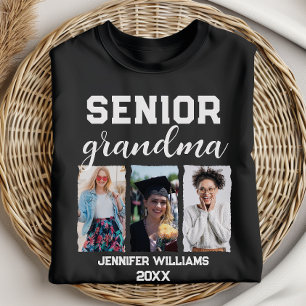 Aangepaste Senior Oma Afstuderen Foto & Naam T-shirt