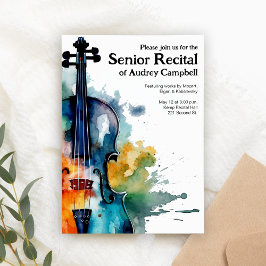 Aangepaste Senior Viool Overweging Muziek Thema Kaart