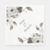 Aangepaste sepia-twitter-bruiloft Napkin Servet (Voorkant)