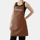 Aangepaste sepia witte naam monogram apron schort (Insitu)