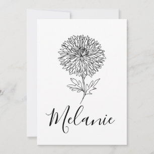 Aangepaste September Aster Geboorte Bloem Gift voo Kaart