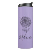 Aangepaste September Aster Geboorte Bloem Gift voo Thermosbeker (Gedraaid links)