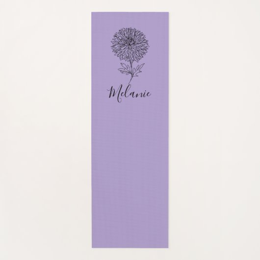 Aangepaste September Aster Geboorte Bloem Gift voo Yogamat (Voorkant)