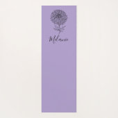 Aangepaste September Aster Geboorte Bloem Gift voo Yogamat (Achterkant)