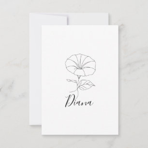 Aangepaste September Morning Glory Geboortebloem G Bedankkaart