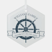 Aangepaste serie cruiseschip keepomwille Nautical Glas Ornament (Voorkant)