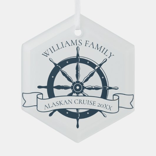 Aangepaste serie cruiseschip keepomwille Nautical Glas Ornament (Voorkant)
